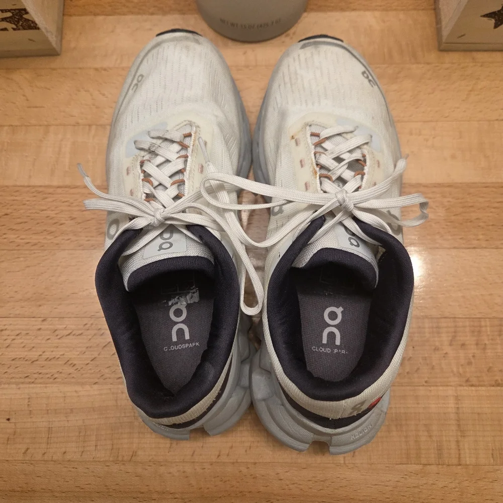 On Cloudspark Running Shoe Ivory Glacier Womens Size 7